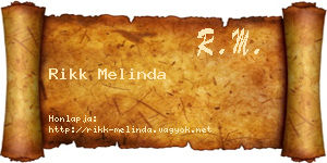 Rikk Melinda névjegykártya